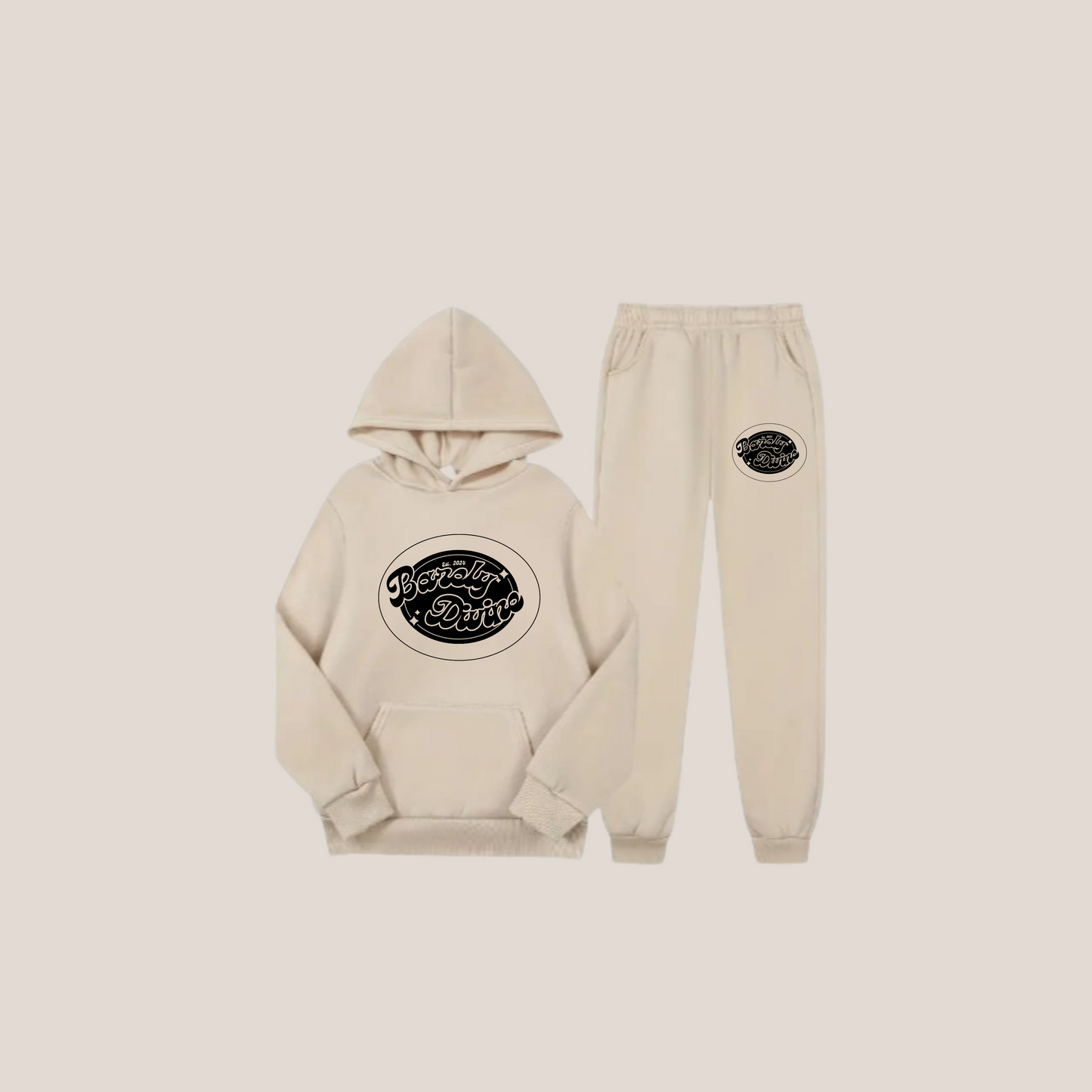 Signature Beige Logo Tracksuit Set